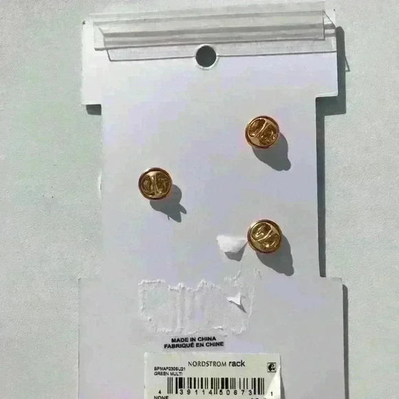 Nordstrom BP. Green Multi Enamel Push Pin Set - Picture 2 of 2
